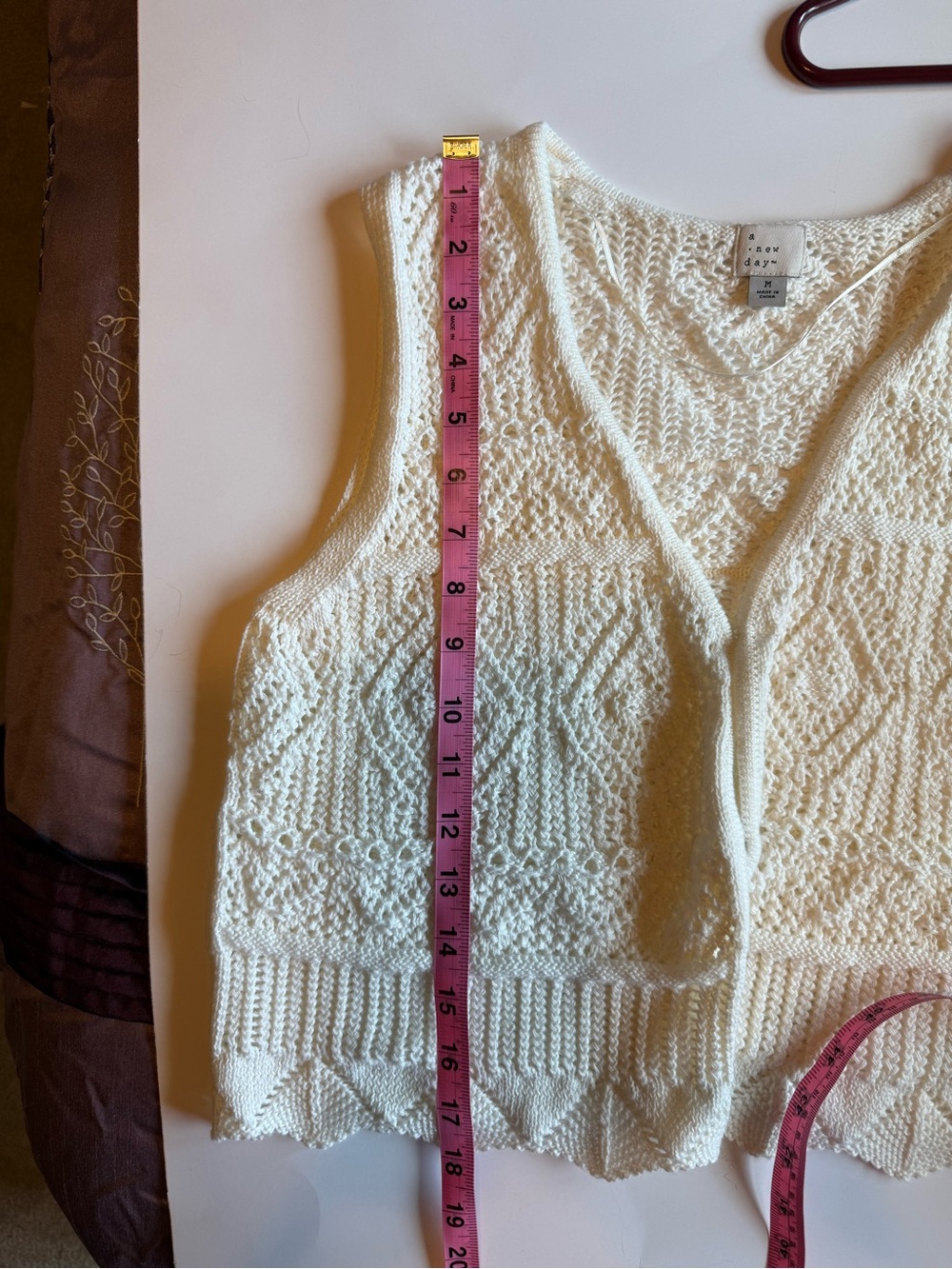 A New Day Cream Open Knit Sweater Vest – Size Medium 🧶🤍 - Picture 8 of 11